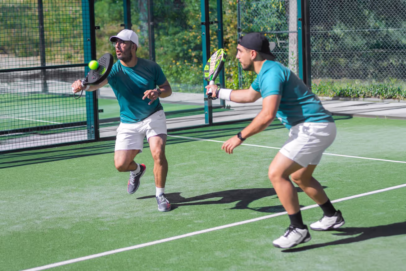 Padel player on court