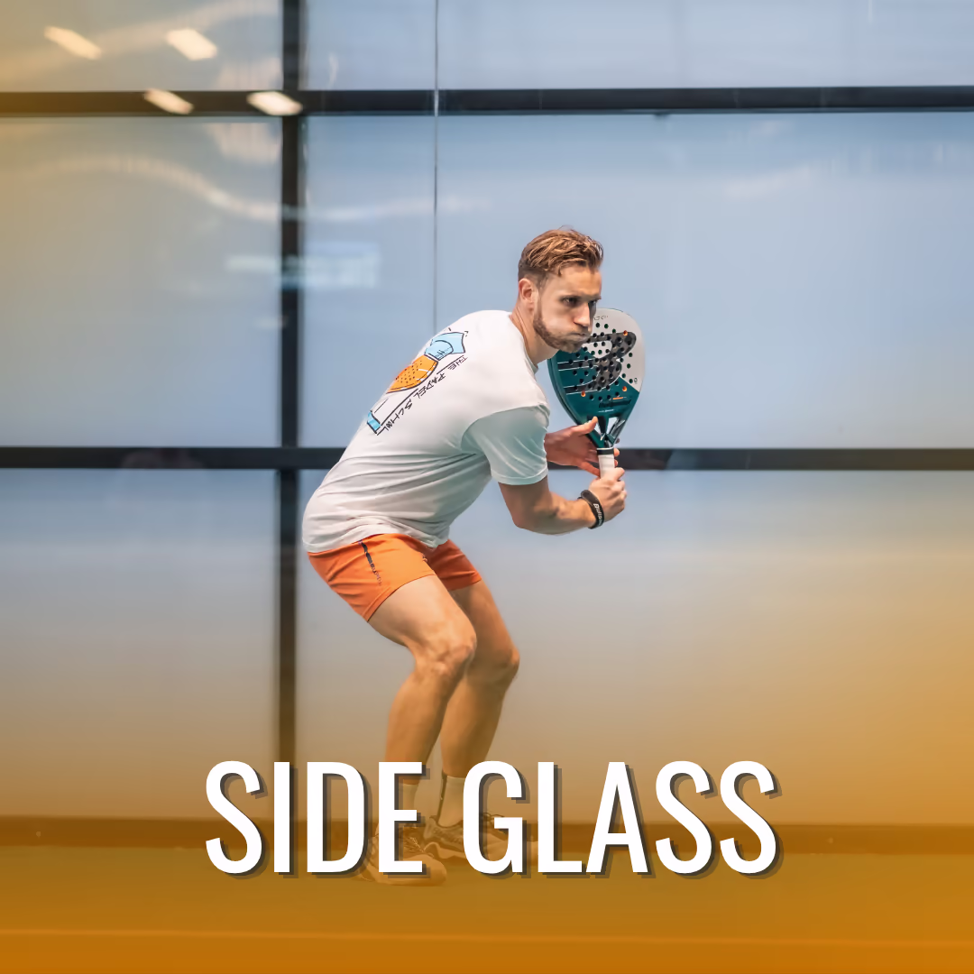 Padel side glass technique