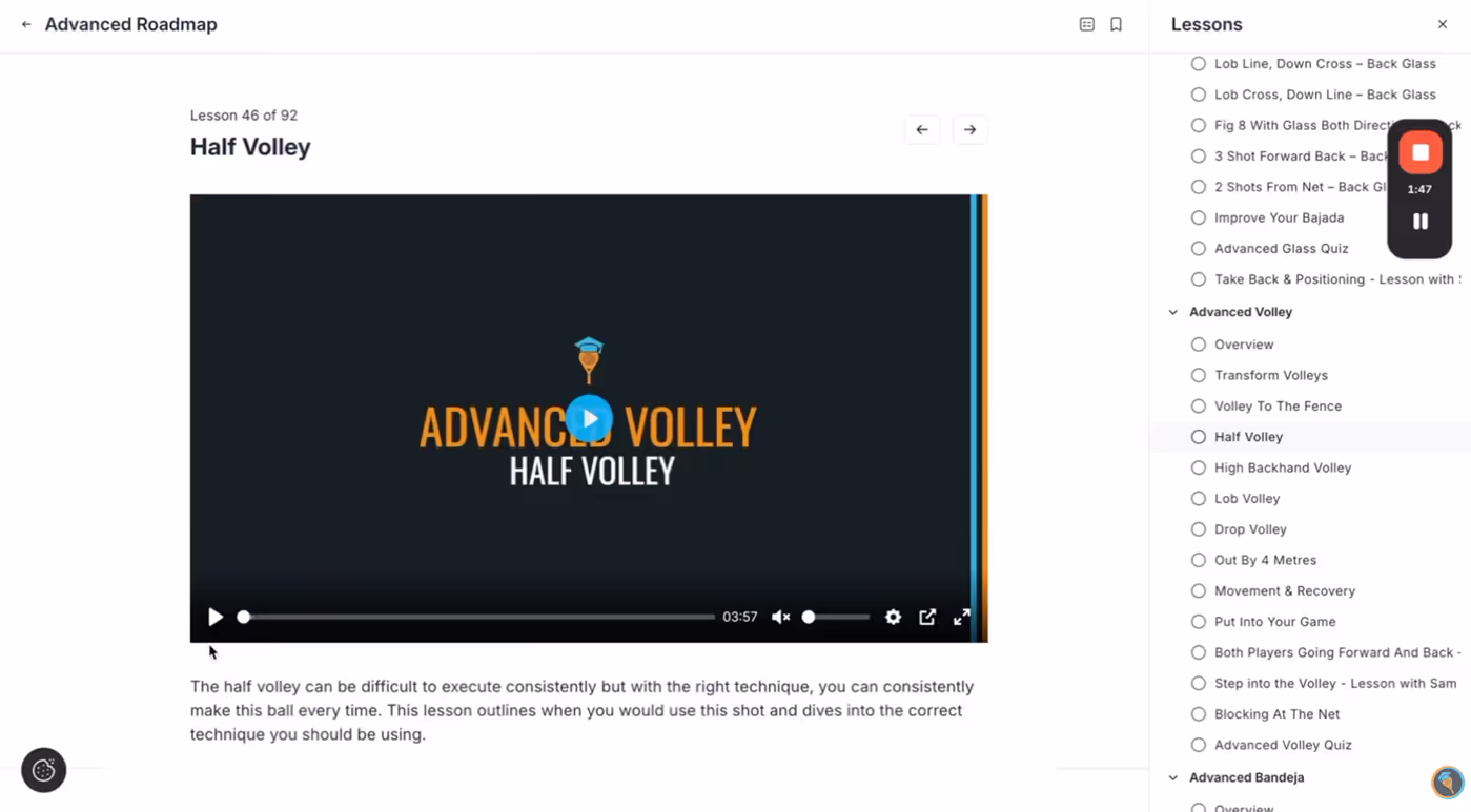 The Padel School Advanced Roadmap