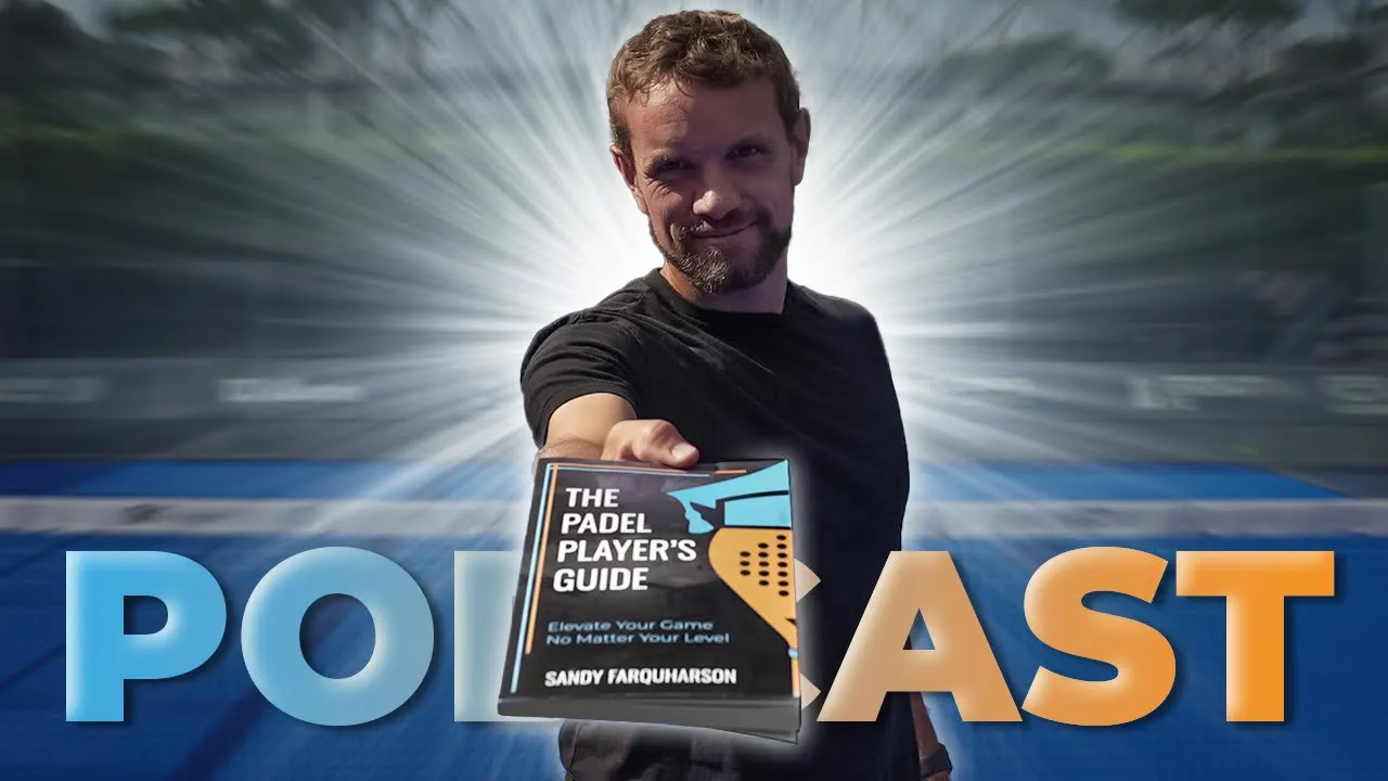 Sandy Farquharson holding The Padel Player’s Guide