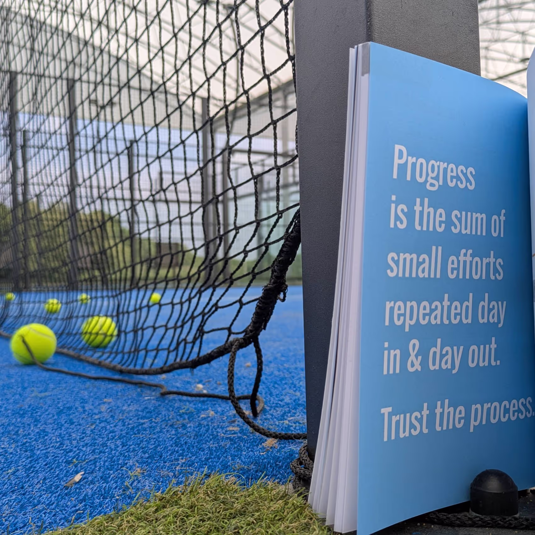 The Padel Training and Match Journal cover and inside pages
