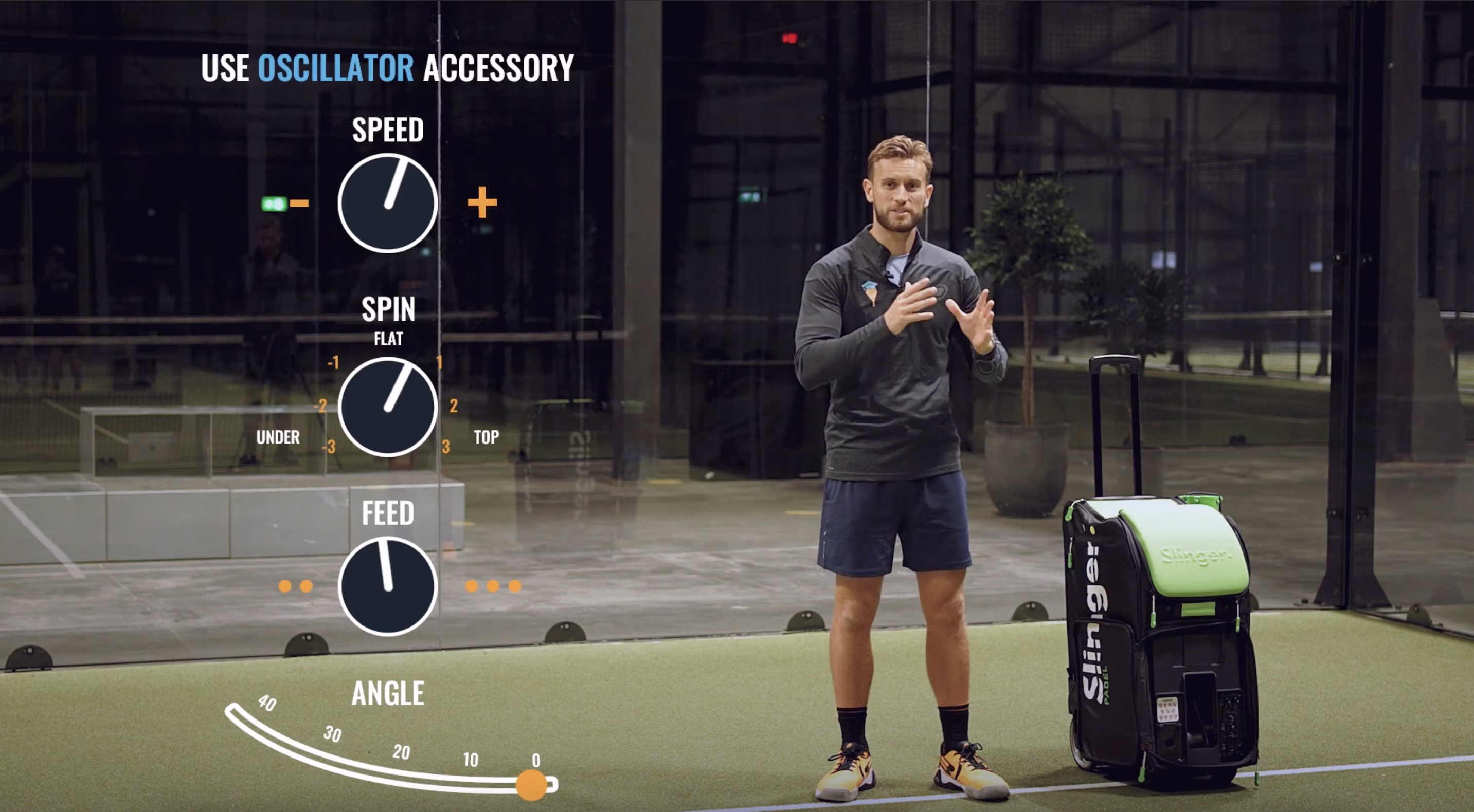 Slinger ball machine training courses for padel players