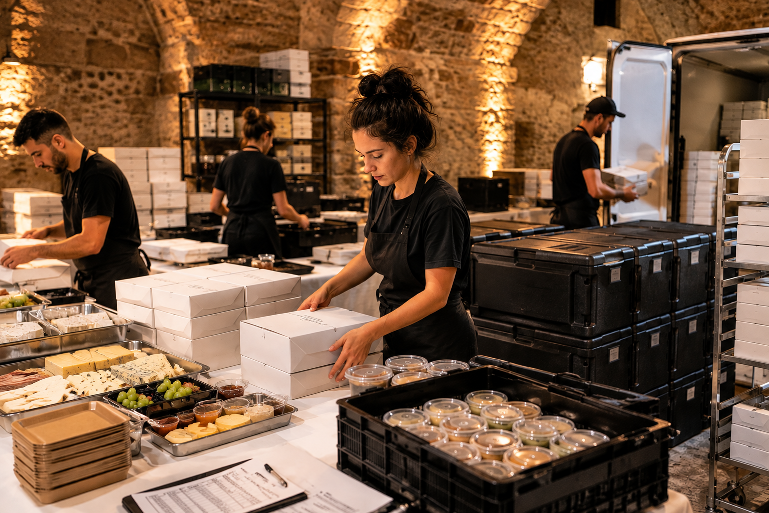 Matériel installé pour un événement Le Cheese Geek (photo provisoire)