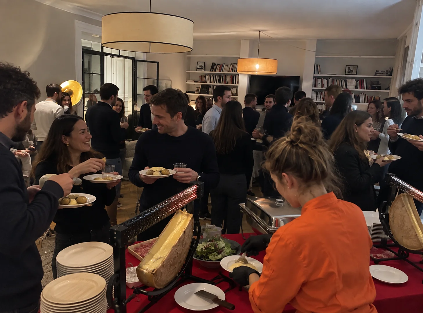 Raclette à l'Ancienne pour 40 personnes, animation premium