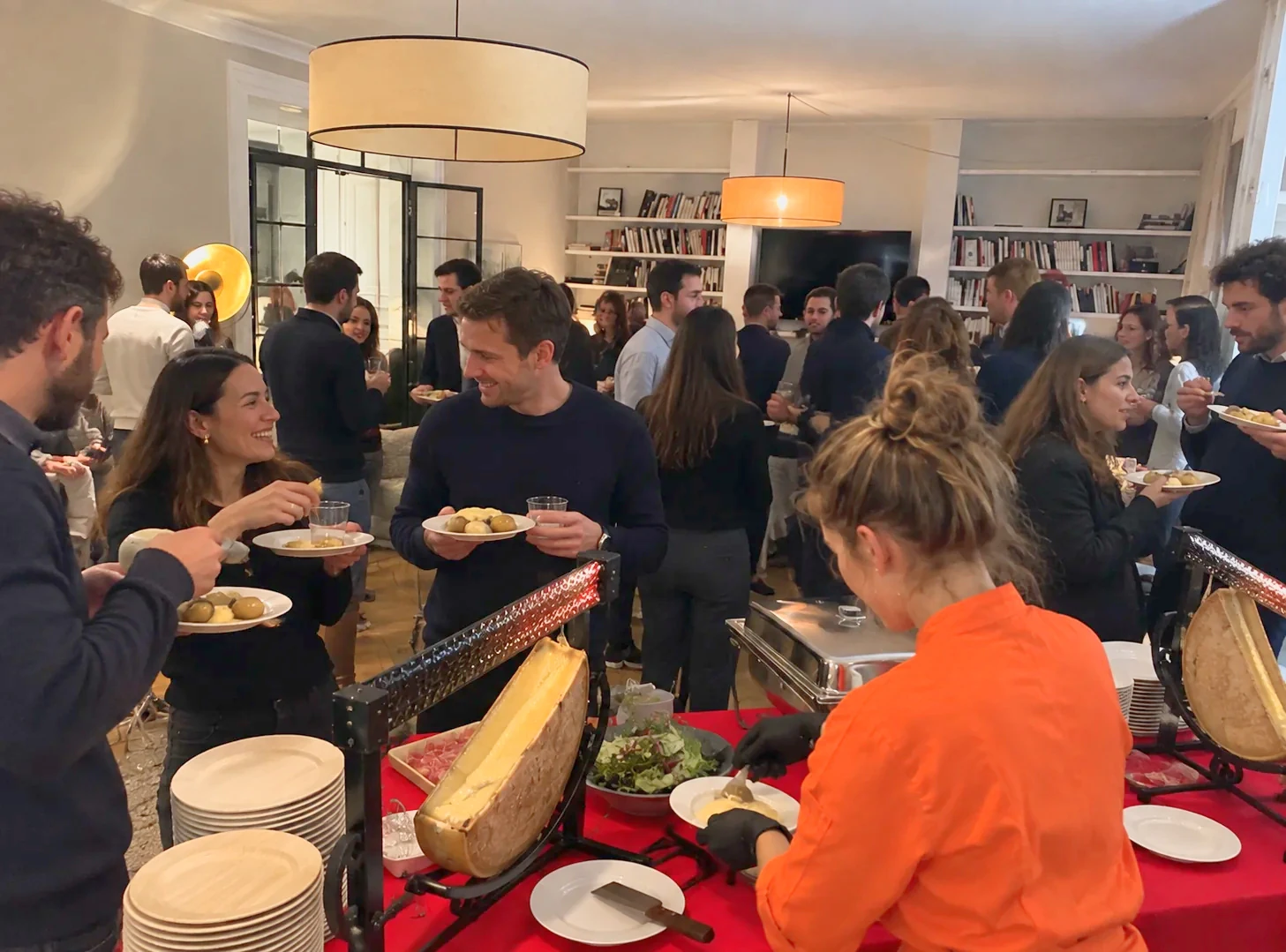 Raclette à l'Ancienne pour 40 personnes, animation premium
