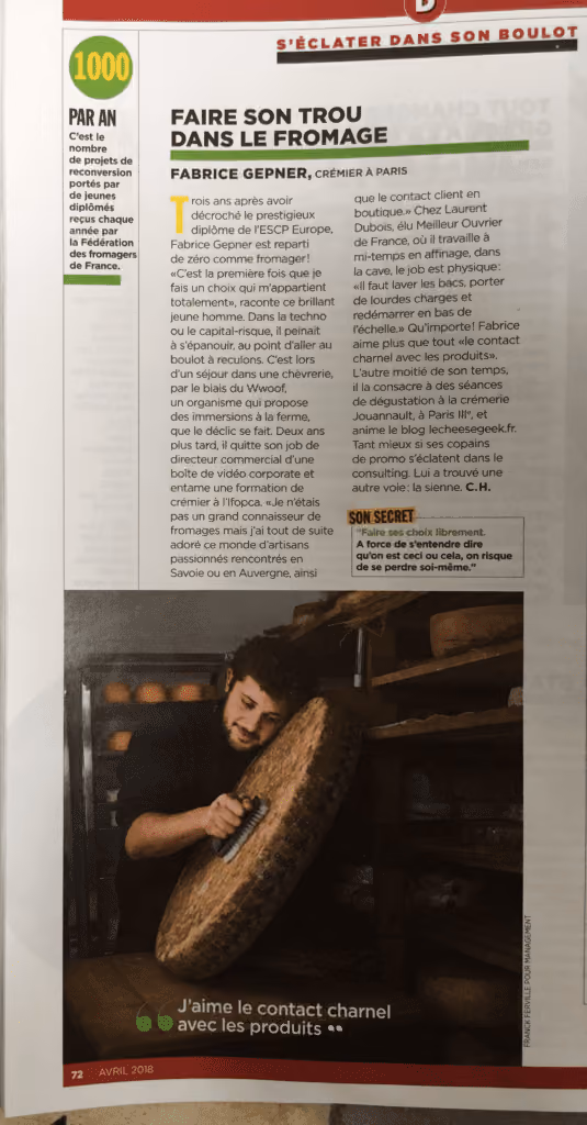 Fabrice Gepner, fondateur du Cheese Geek, reconverti en fromager