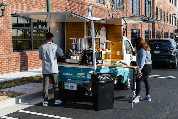 Espresso Nerds mobile coffee truck serving coffee outdoors