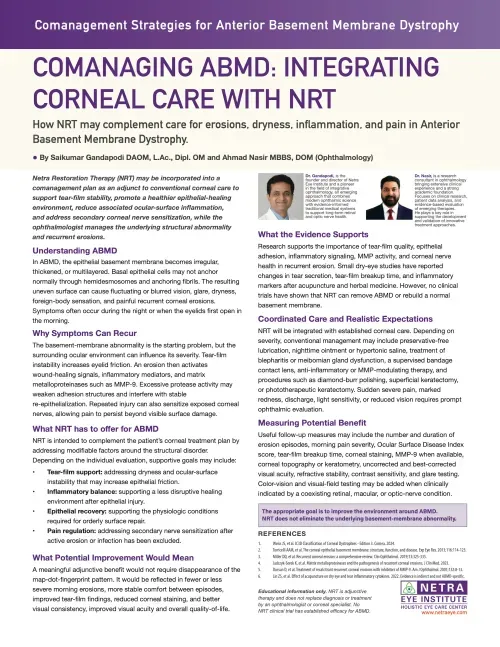 Netra Restoration Therapy ABMD brochure cover