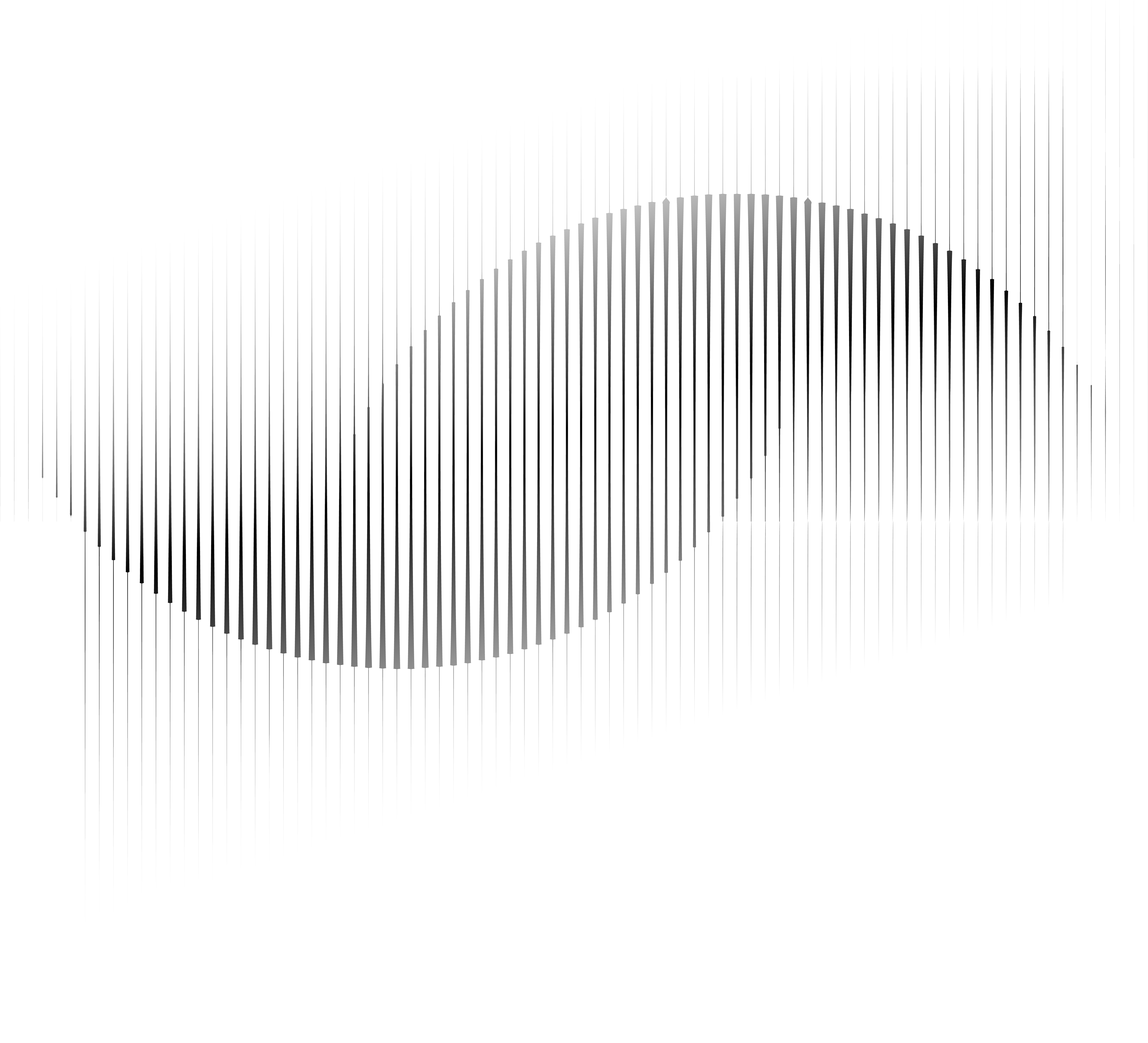 Wavy black vertical lines shaped like an elongated S on a transparent background.