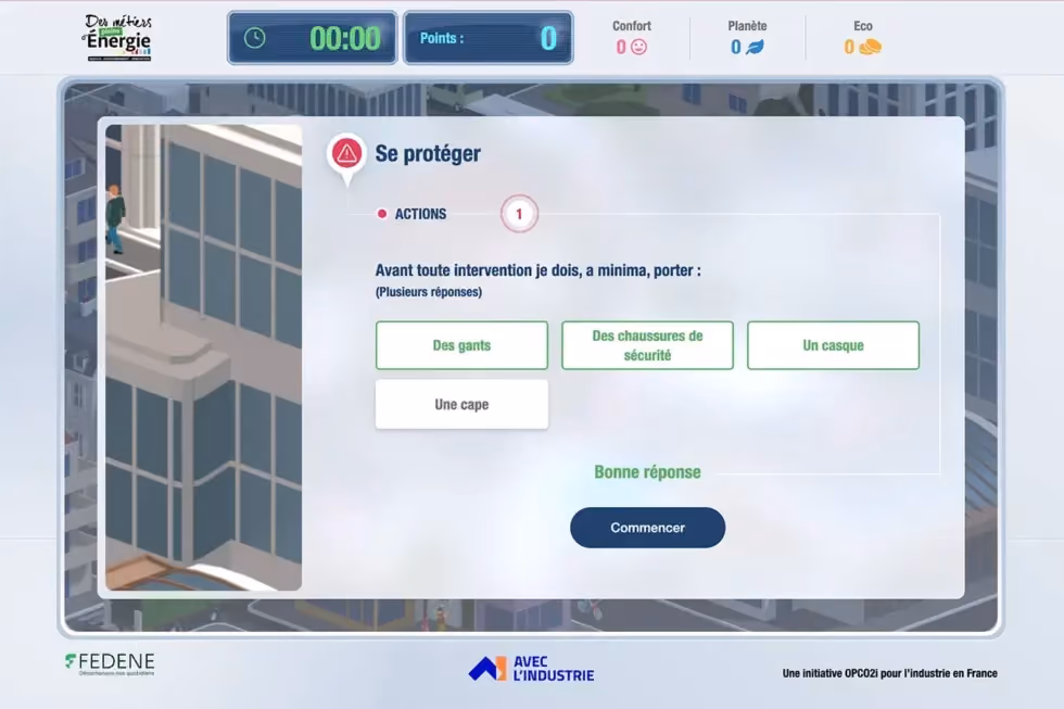 Jeu « Dans la peau de… » : question sur les équipements de protection à porter