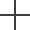 Black plus icon symbol on a transparent background.