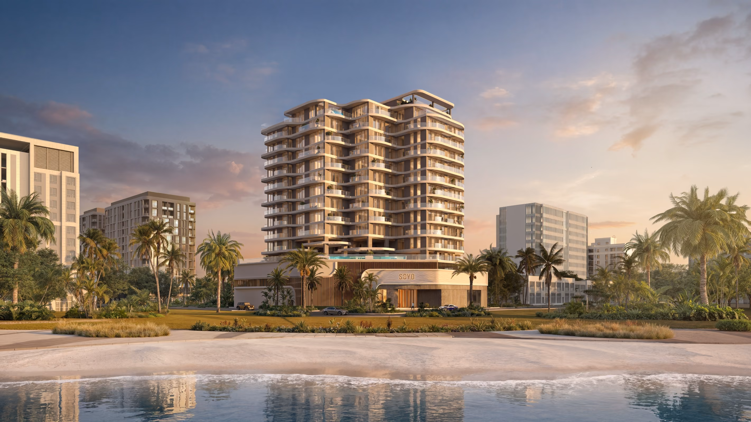 The SOYO development on the Dubai Islands shoreline