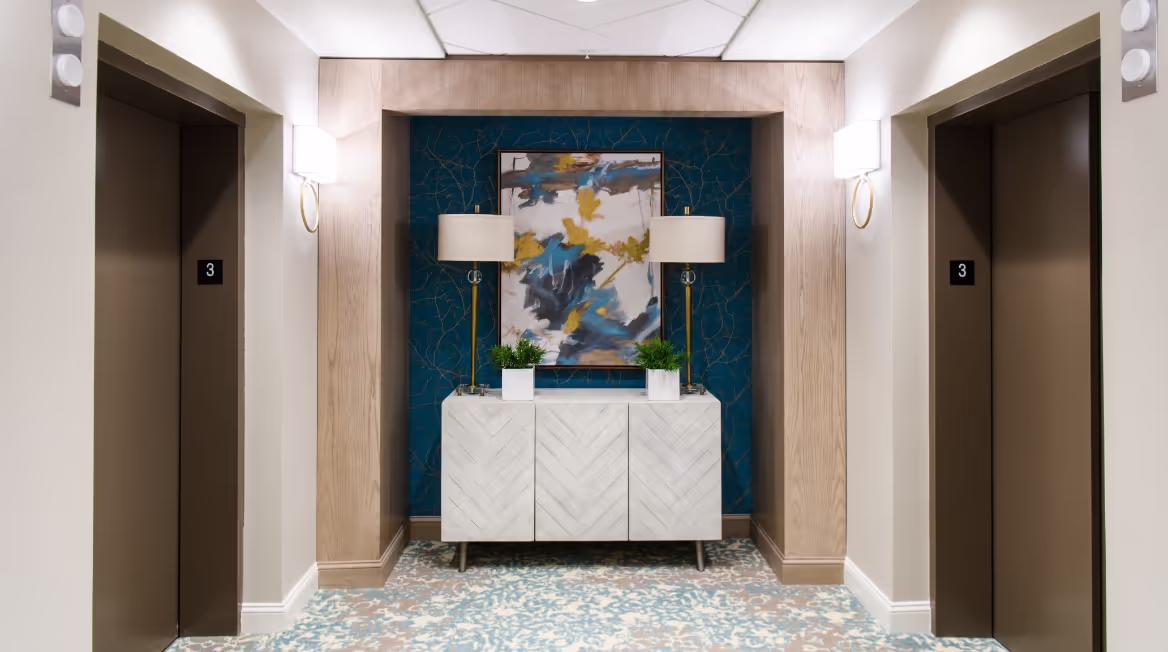 hallway to elevator access