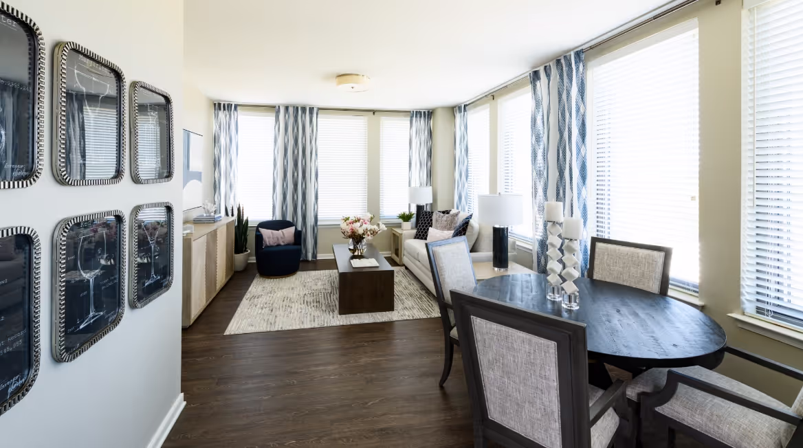 apartment model at the landing Alexandria, a luxury retirement community