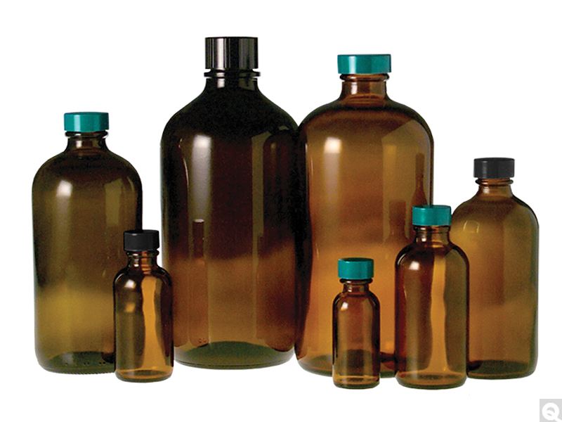 Amber Boston Round Bottles