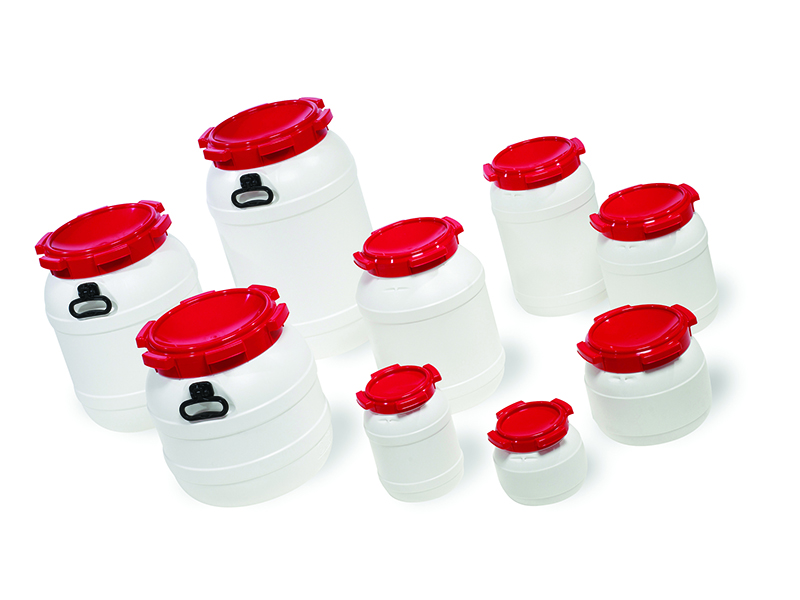 CurTec HDPE Wide Neck Drums With Red PP Lids