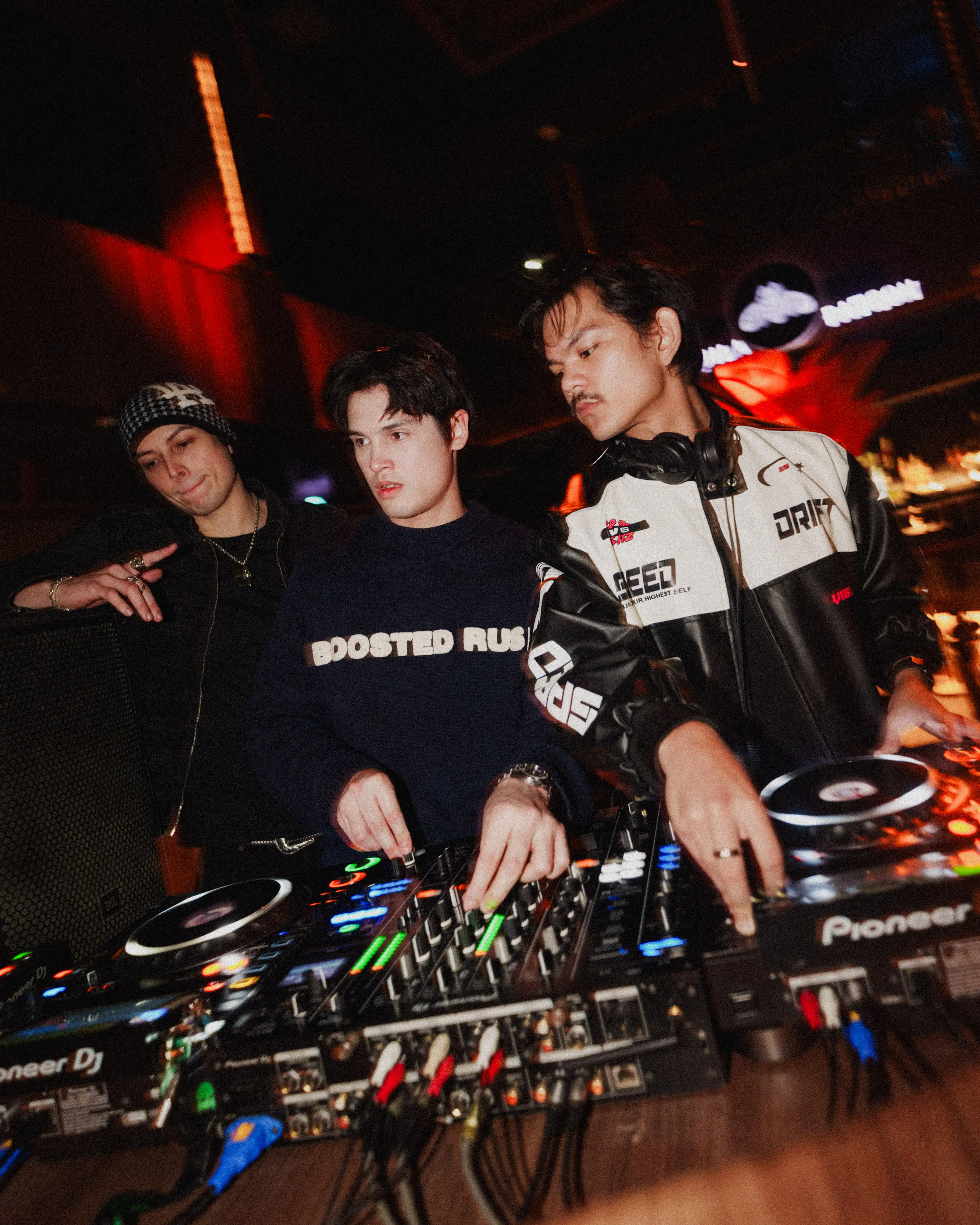 DJs performing at the decks inside Revel, The Palace Manila