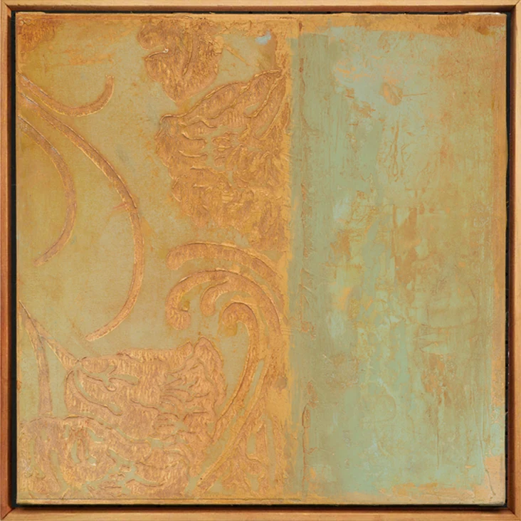 Opera acrilica astratta contemporanea con forme geometriche, galleria d’arte Lugano