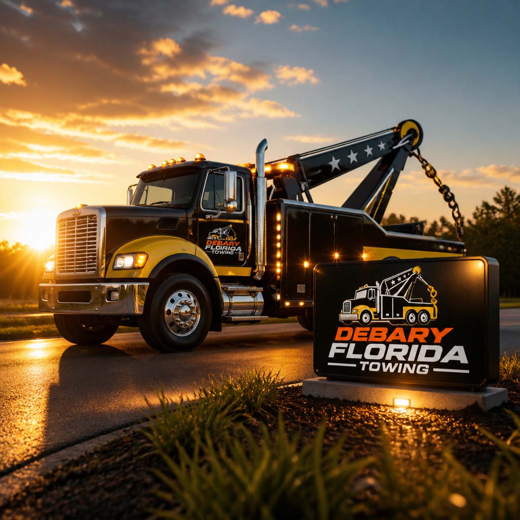 Tow truck on a DeBary road