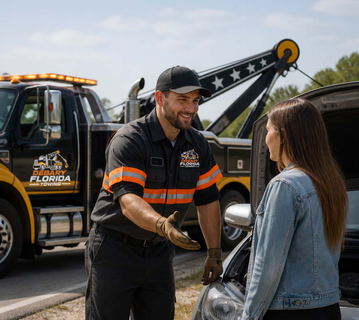 Roadside assistance jump start in DeBary