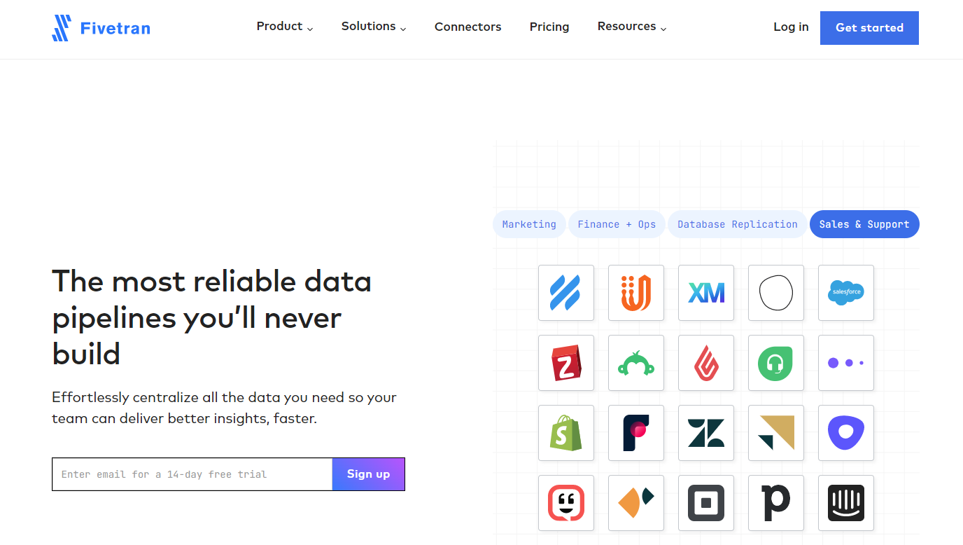 Fivetran homepage
