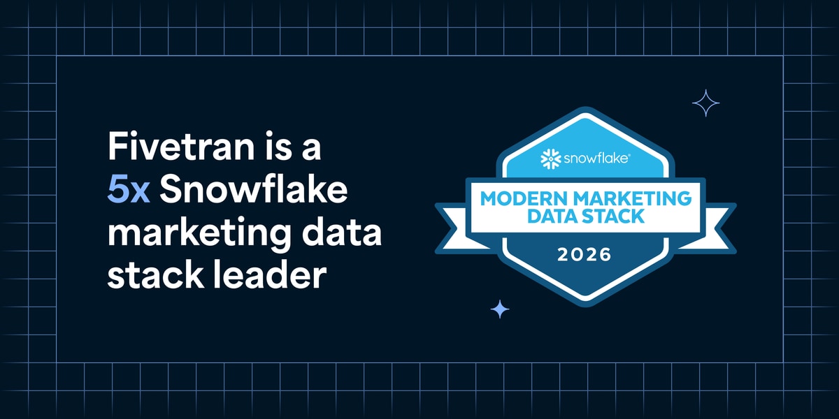 Fivetran named a Leader for the fifth consecutive year in Snowflake's 2026 Modern Marketing Data Stack report