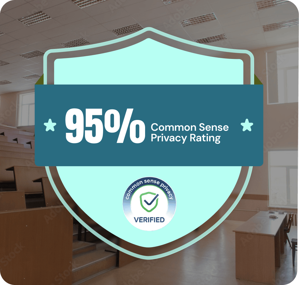 Security badge with 95% Common Sense Privacy rating