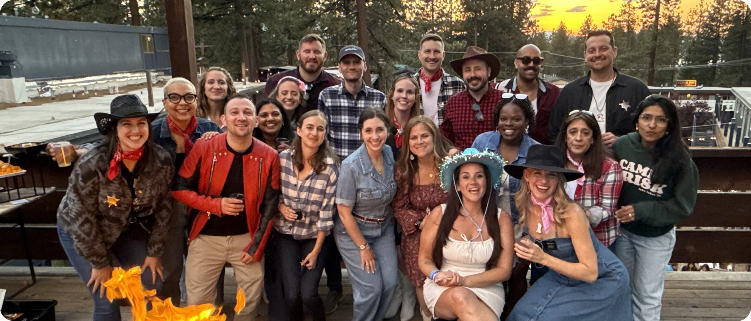 The Brisk Teaching team gathered outdoors at a company offsite