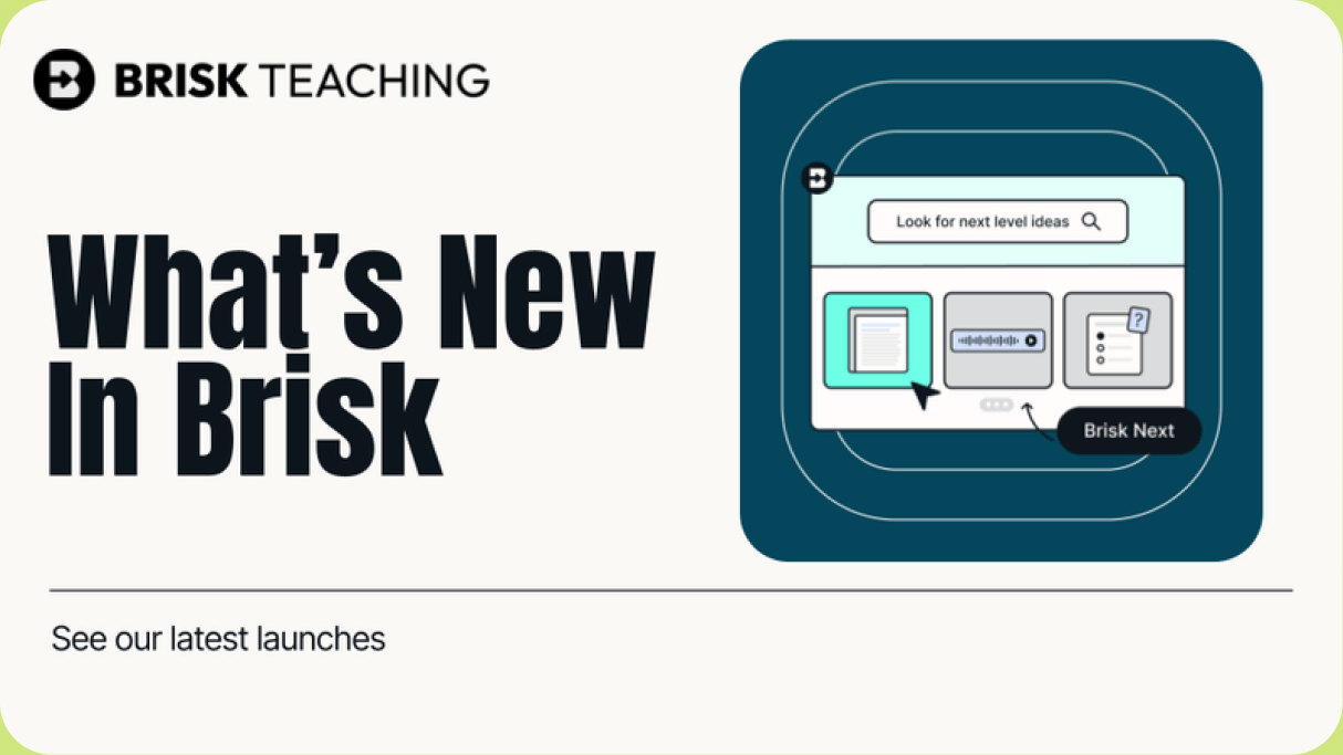 What's New In Brisk card showing a teal product screenshot