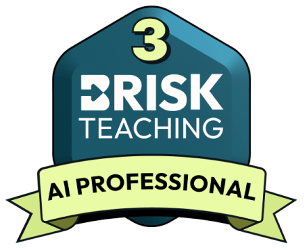 Brisk AI Professional Level 3 certification badge with a lime ribbon