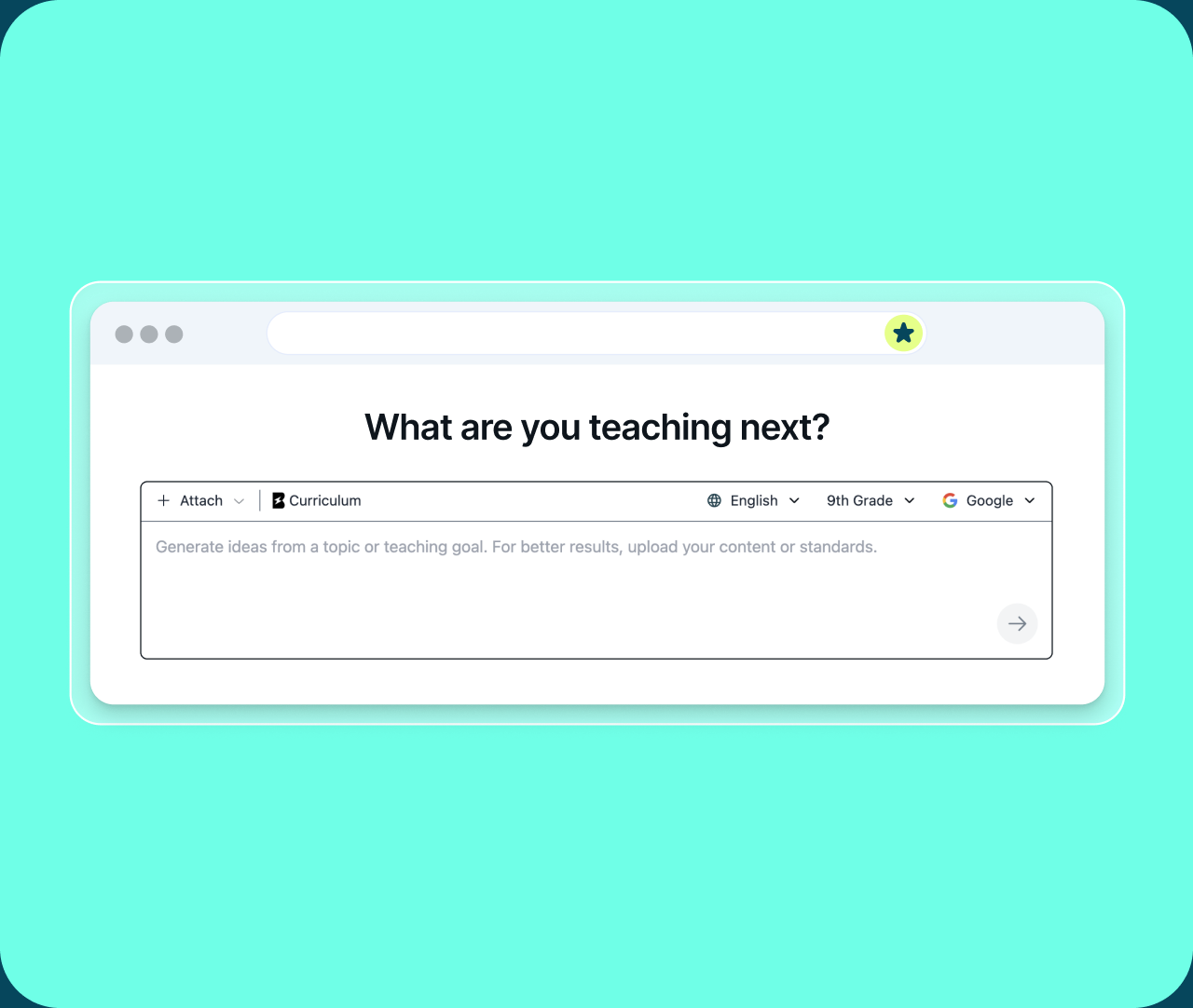 Brisk Next planning prompt asking what you are teaching next