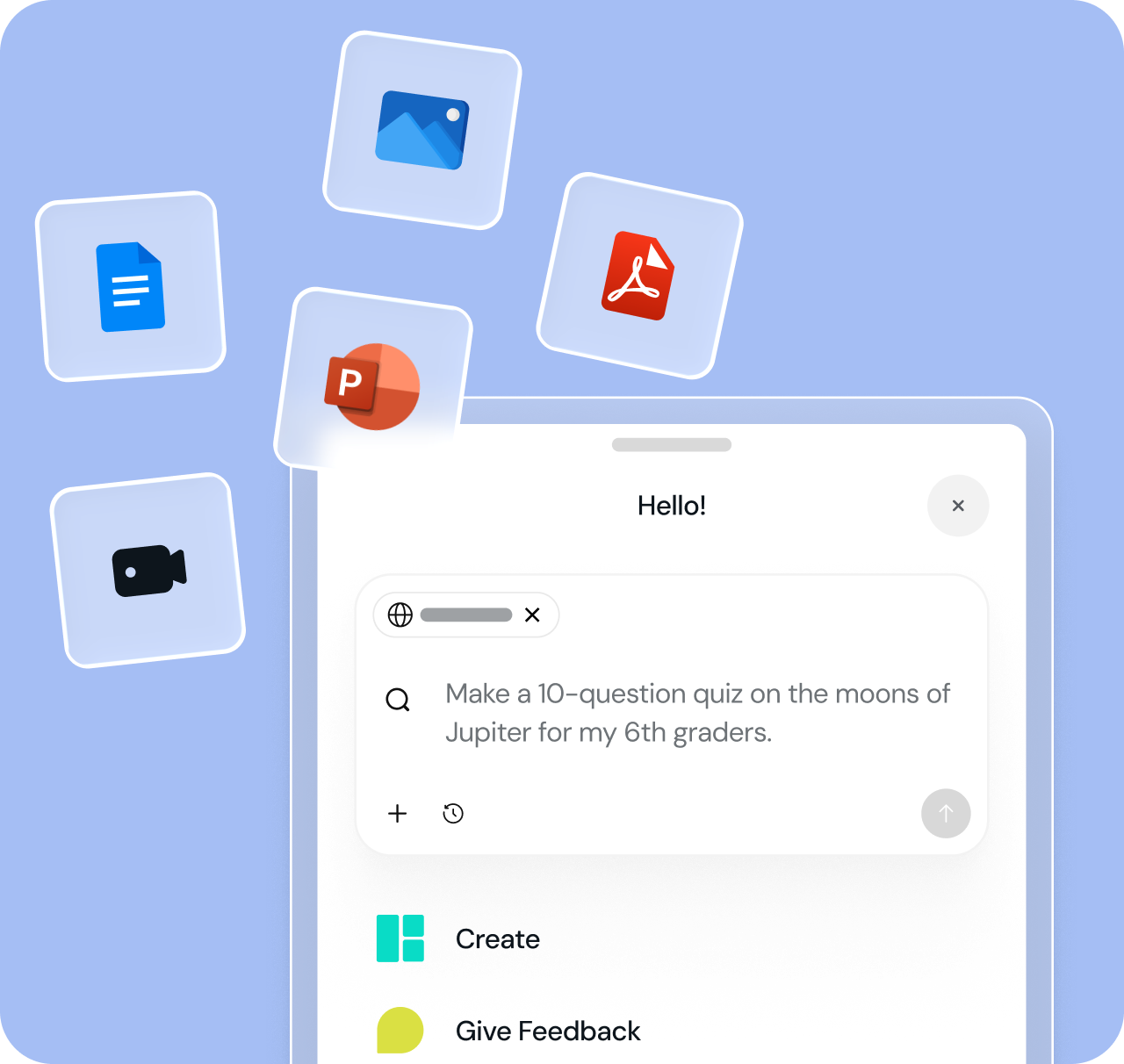 Brisk upload panel showing the Brisk Next interface with document tiles