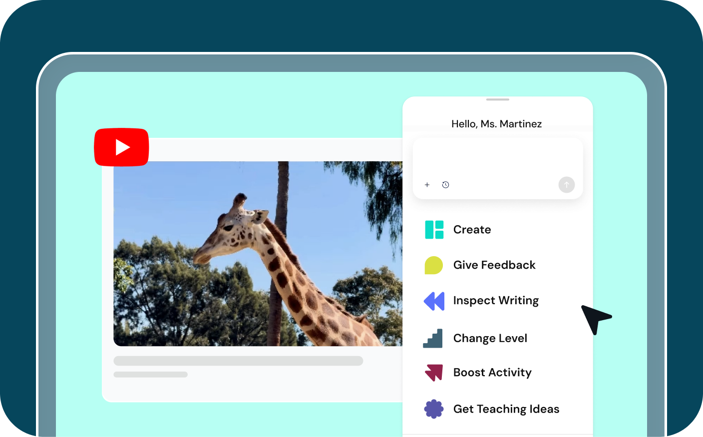 Brisk menu open beside a YouTube video lesson