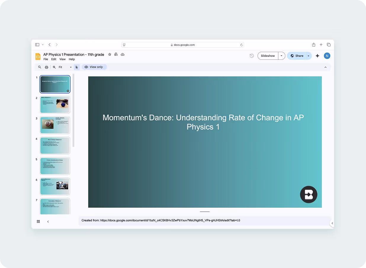 AP Physics 1: Momentum Presentation