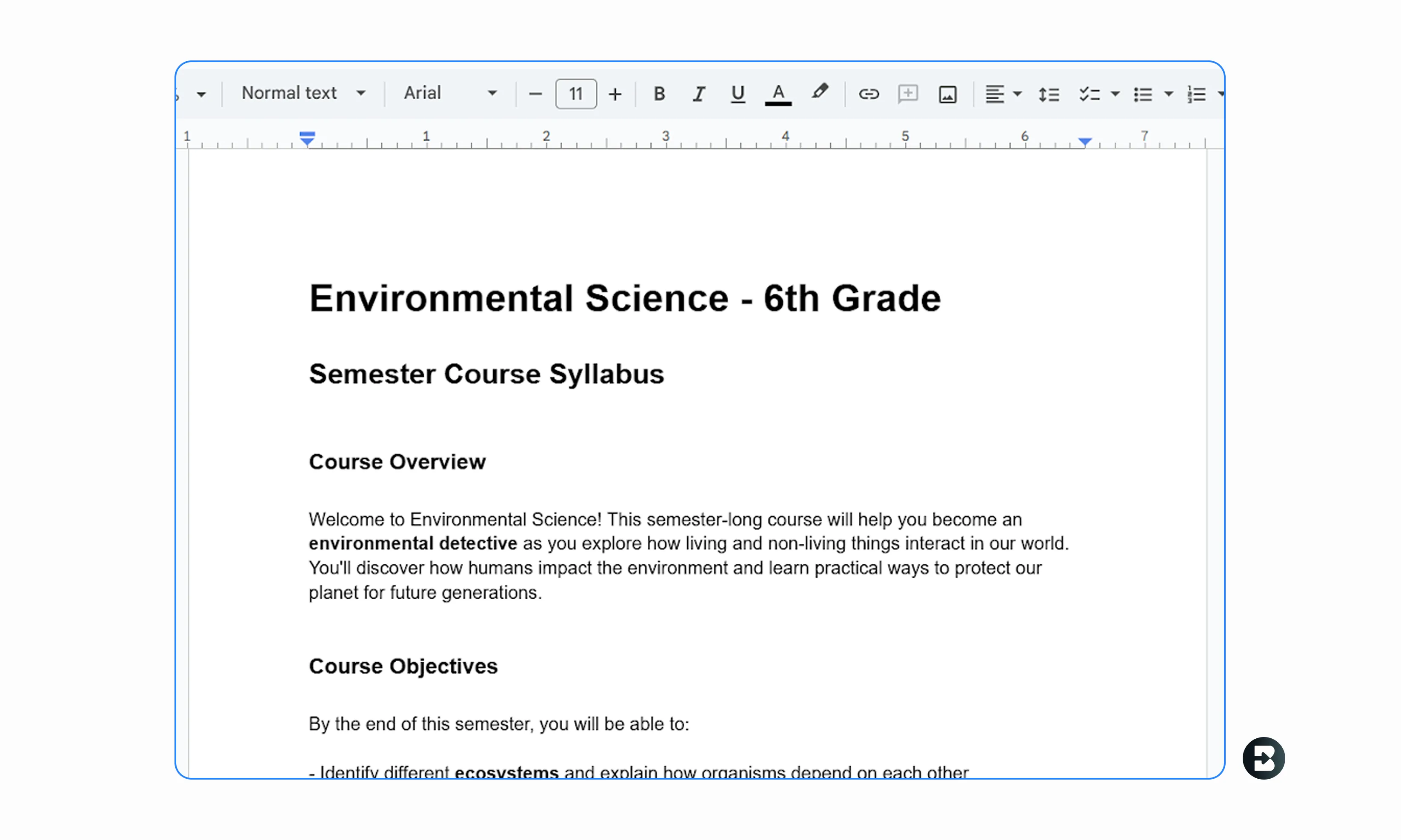 Environmental Science Syllabus