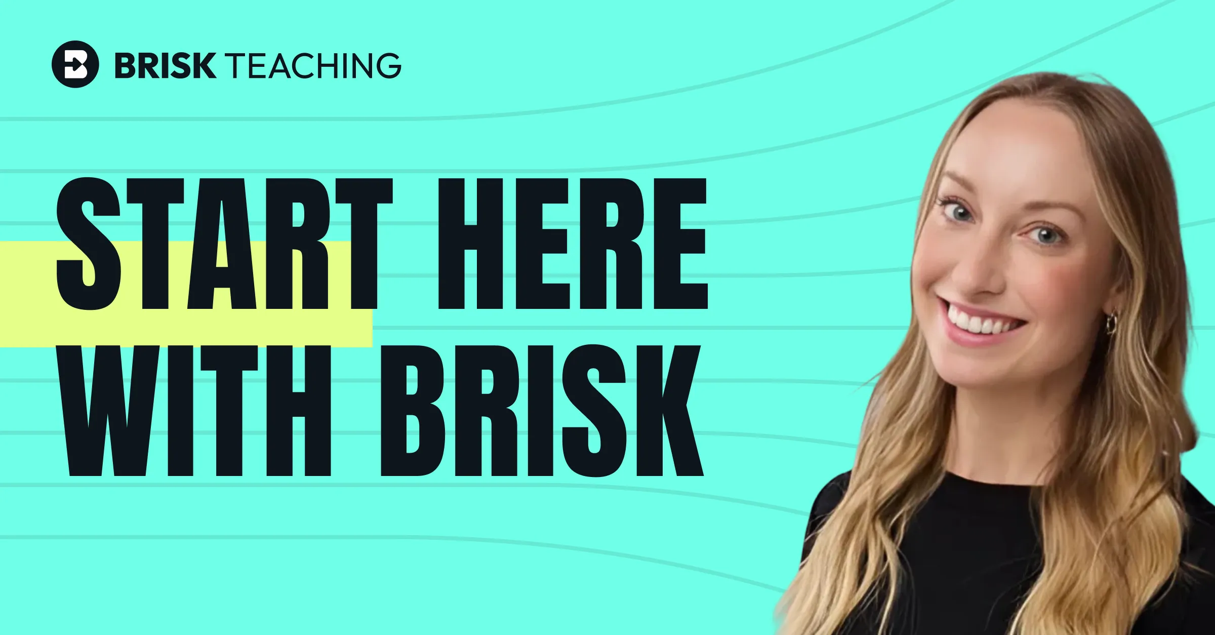 Brisk webinar thumbnail with a presenter portrait
