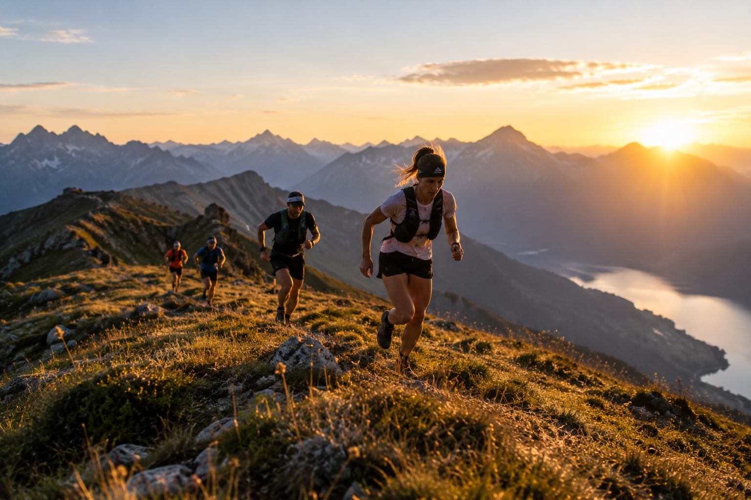 Runners on ridge at Wildside Skyrace