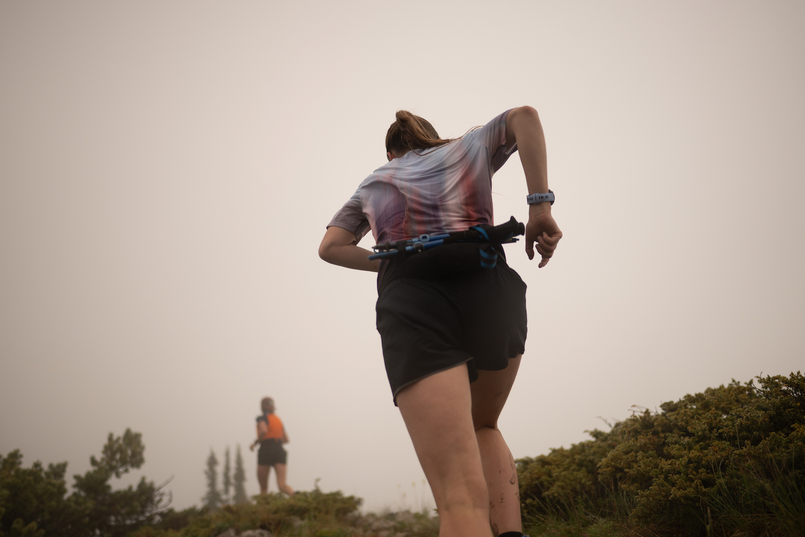 Runner going up steep ascent