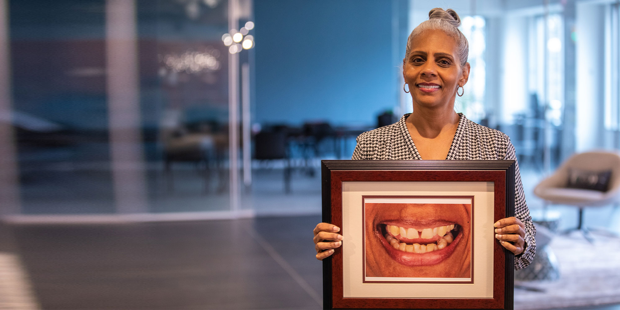 Yolanda, a full-arch implant patient of the practice