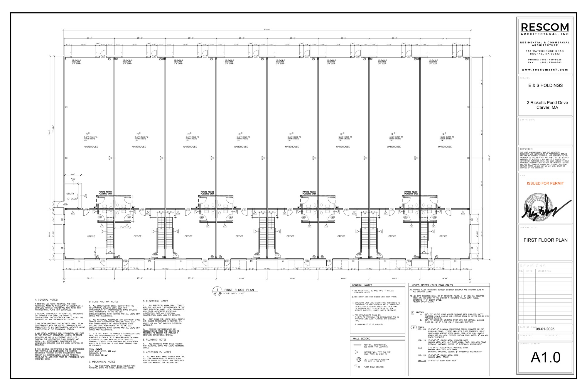 First floor plan — warehouse and office layout