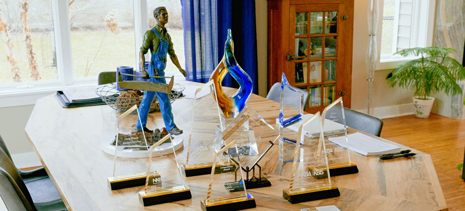Crystal Kitchen + Bath award trophies