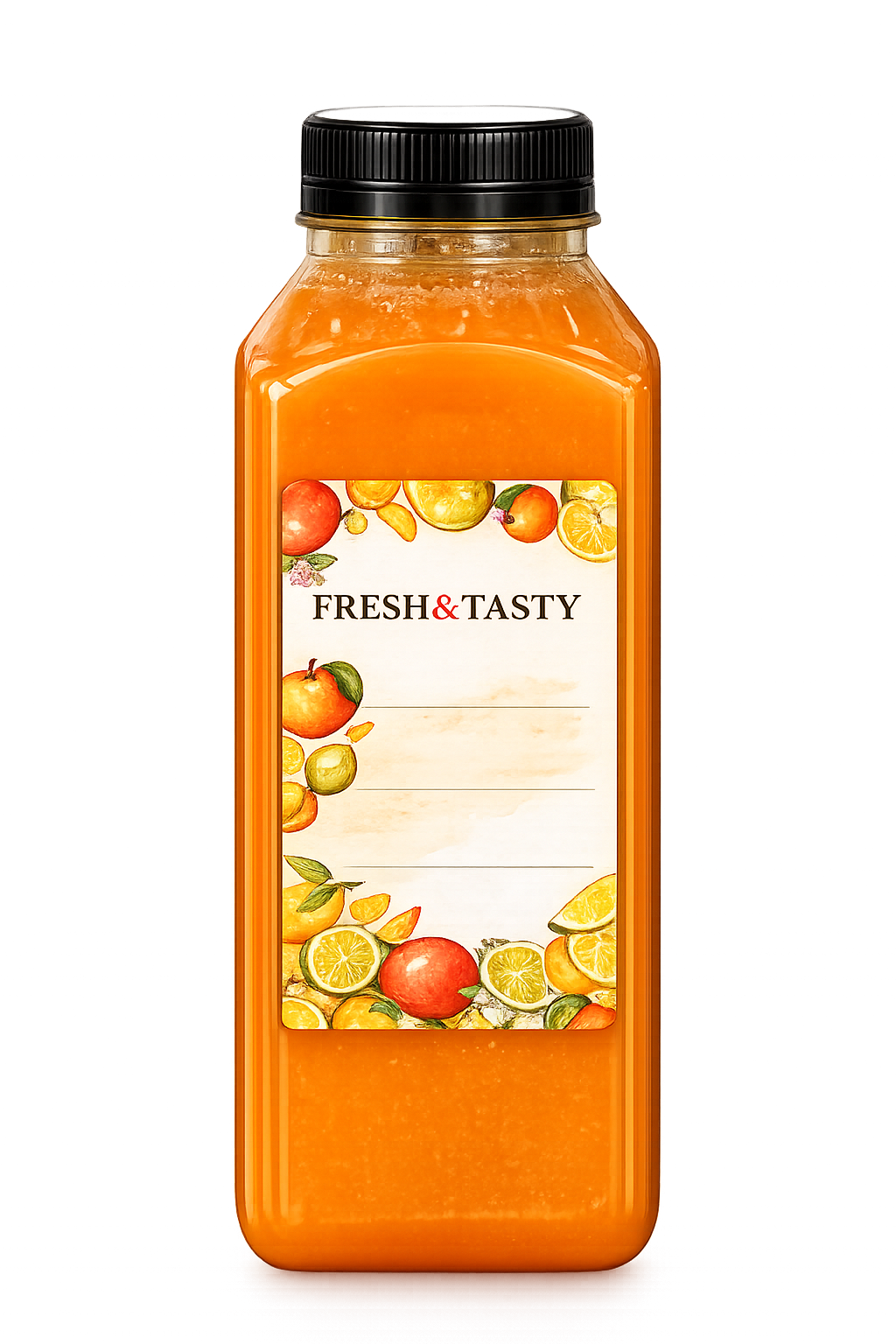 A bottle of Karrot Top cold-pressed juice