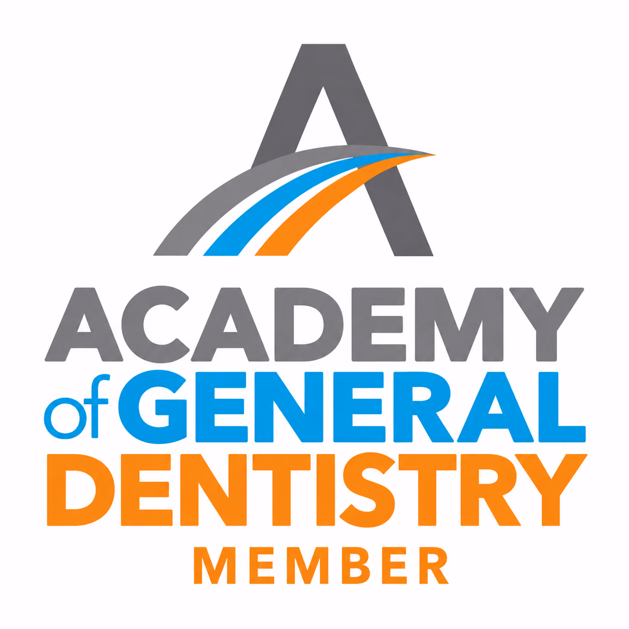 Logo of Academy of General Dentistry with stylized A and text MEMBER below.