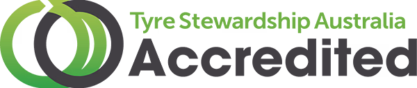 The Tyre Stewardship Australia logo with a green tire icon and name in black and green text.