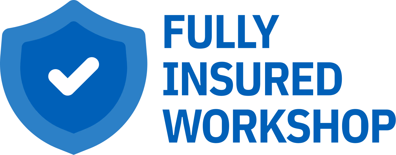 Fully insured workshop logo