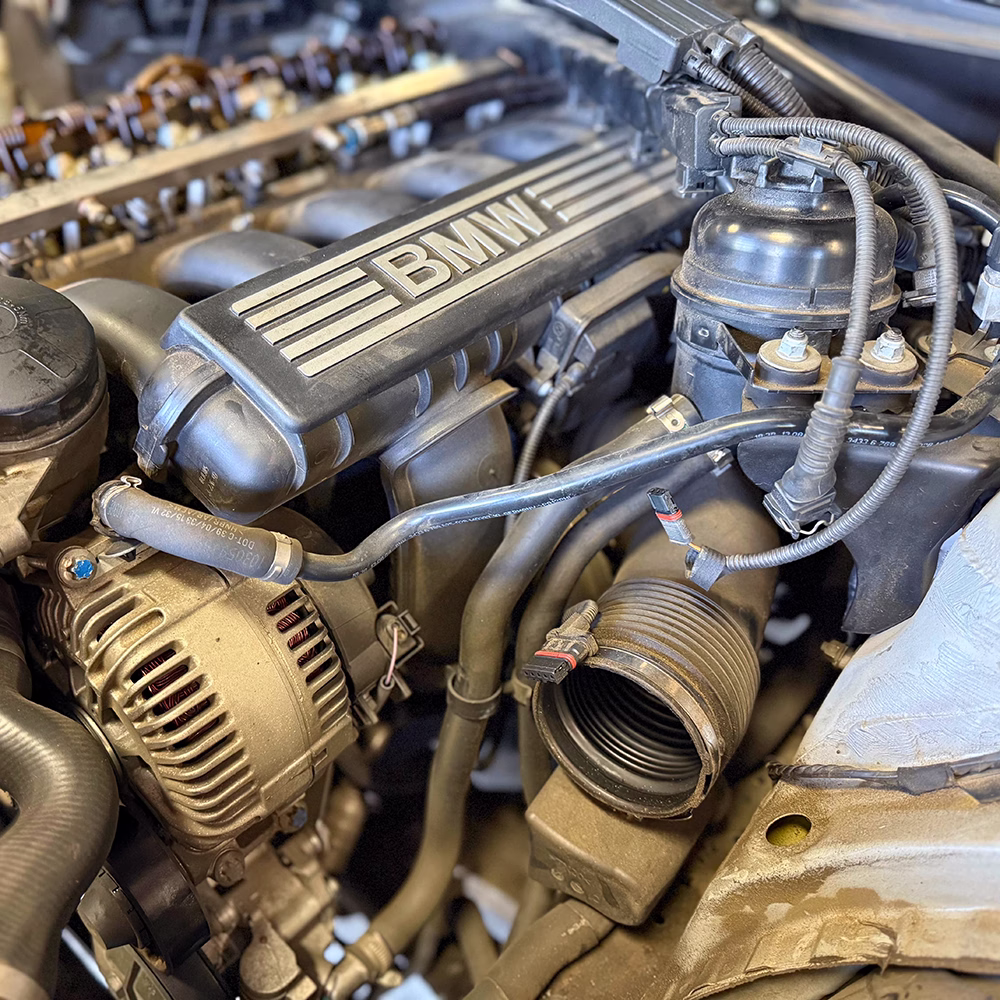 BMW engine components being serviced in the BMT Workshop