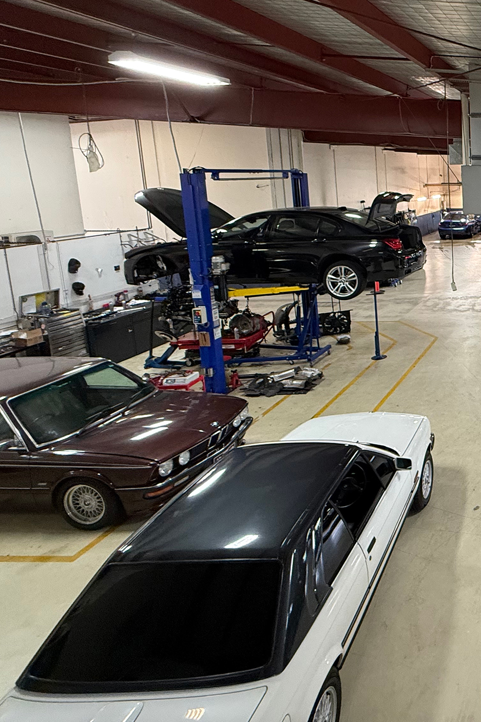 Car servicing at the BM Tech workshop in Canterbury