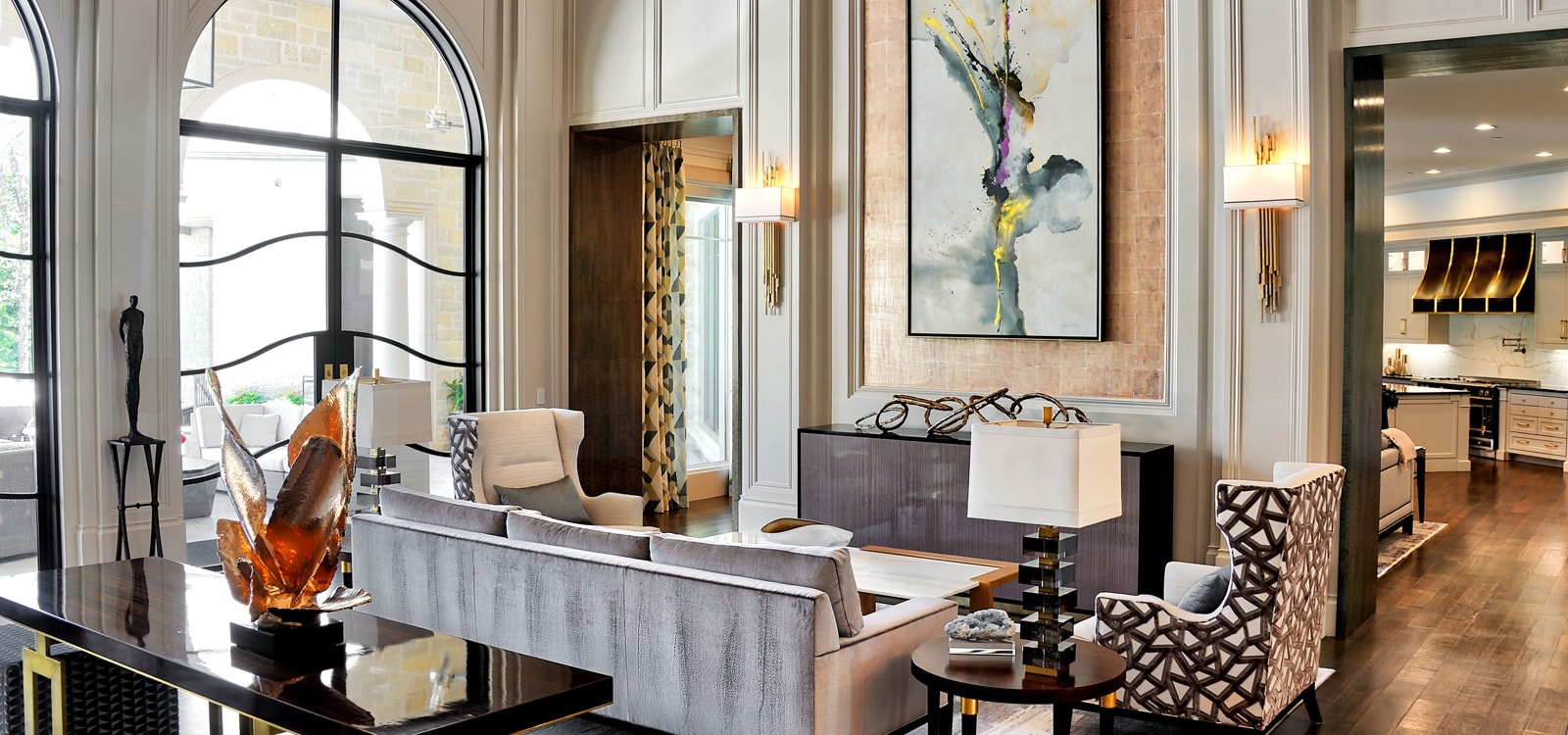Elegant dining room with integrated technology
