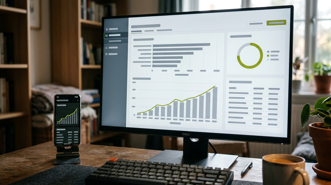 Outcome dashboard after launch, trend rising