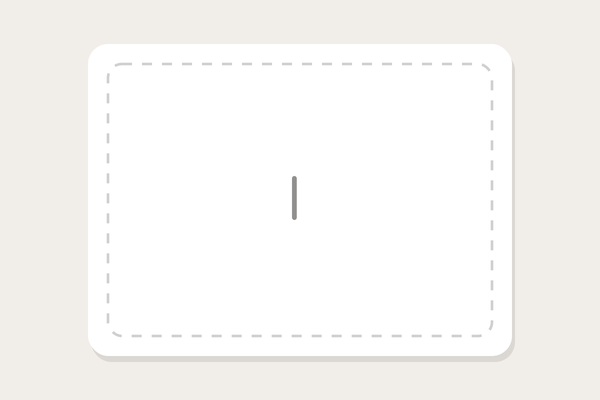 Simple gray vertical bar centered inside a rounded rectangle with dashed border on light background.